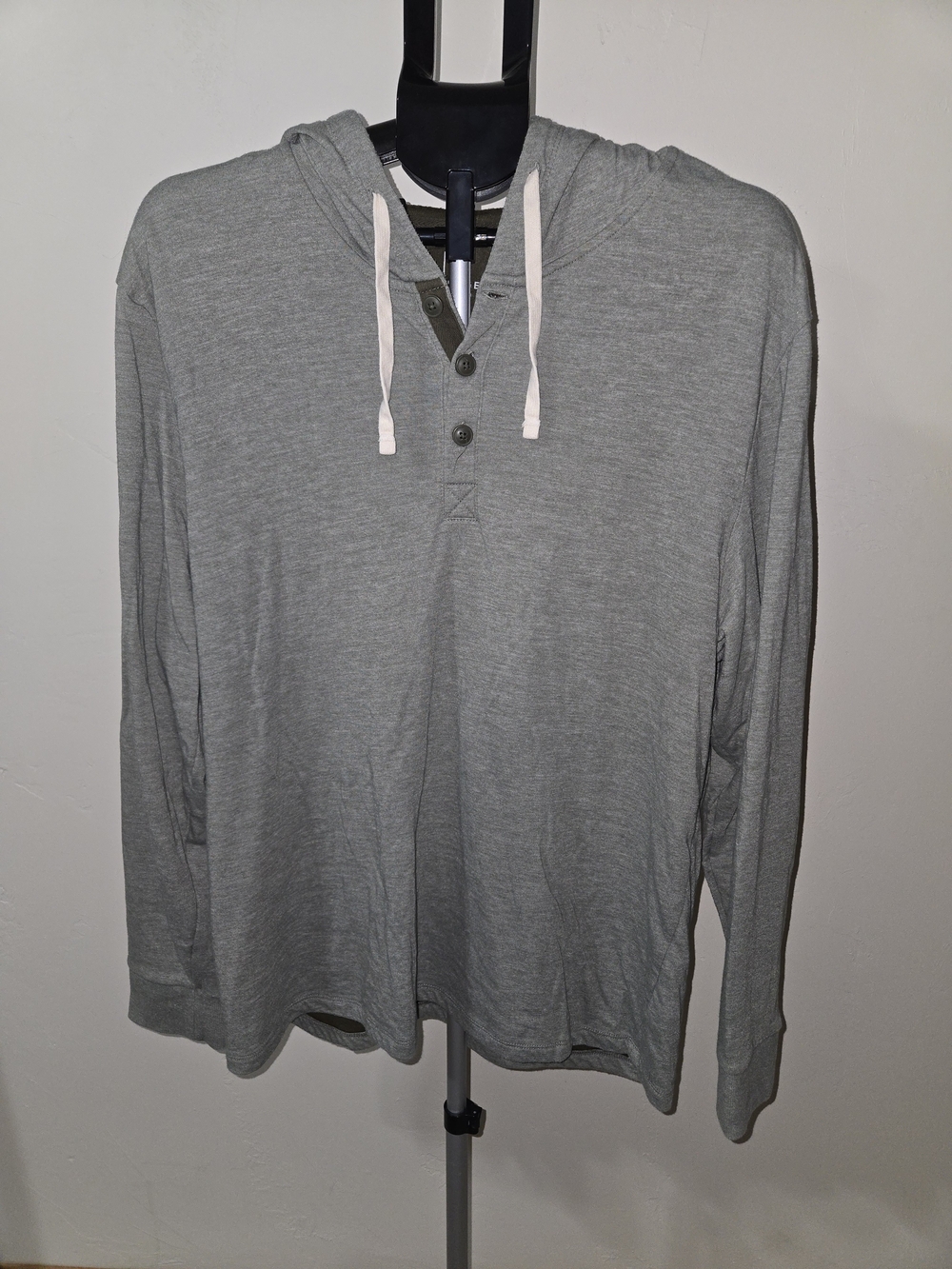 George Men's Hooded Henley Long-Sleeve Shirt XL